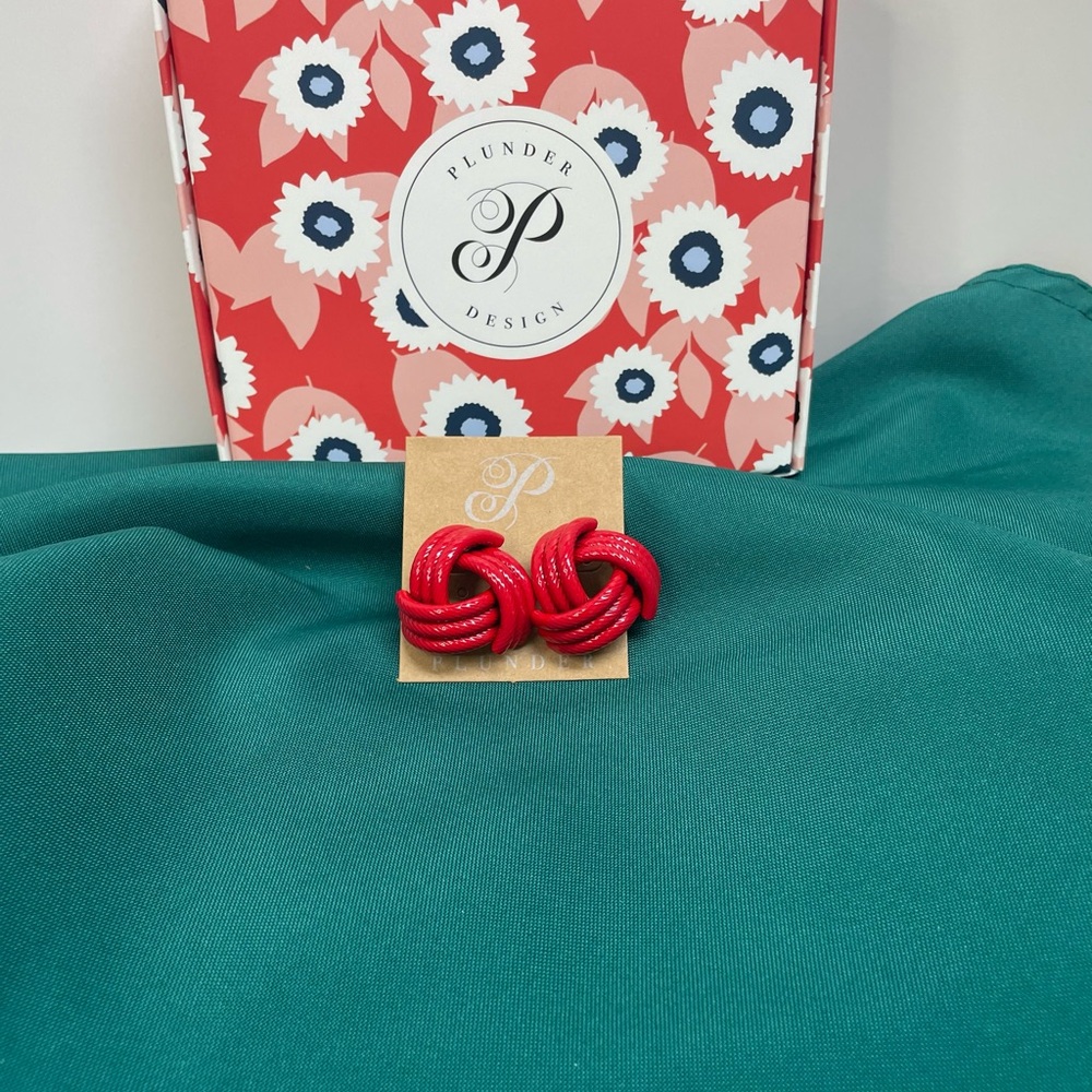 Plunder Red Knot Earrings